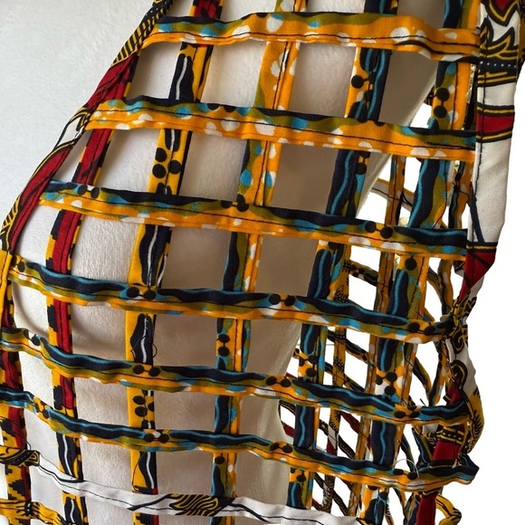 Basket Kimono Vest Handmade With Ankara Fabric OS - Picture 4 of 4